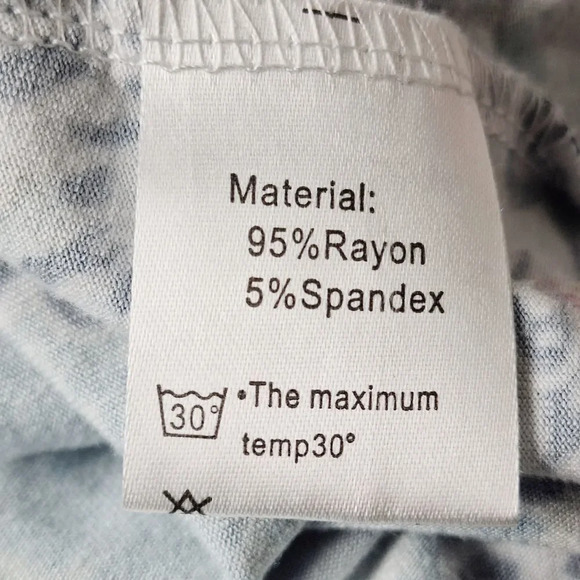 Cathy Blue Sz XL Orange Print Flowy Stretch Pullover Tunic Top Blouse - Picture 6 of 7